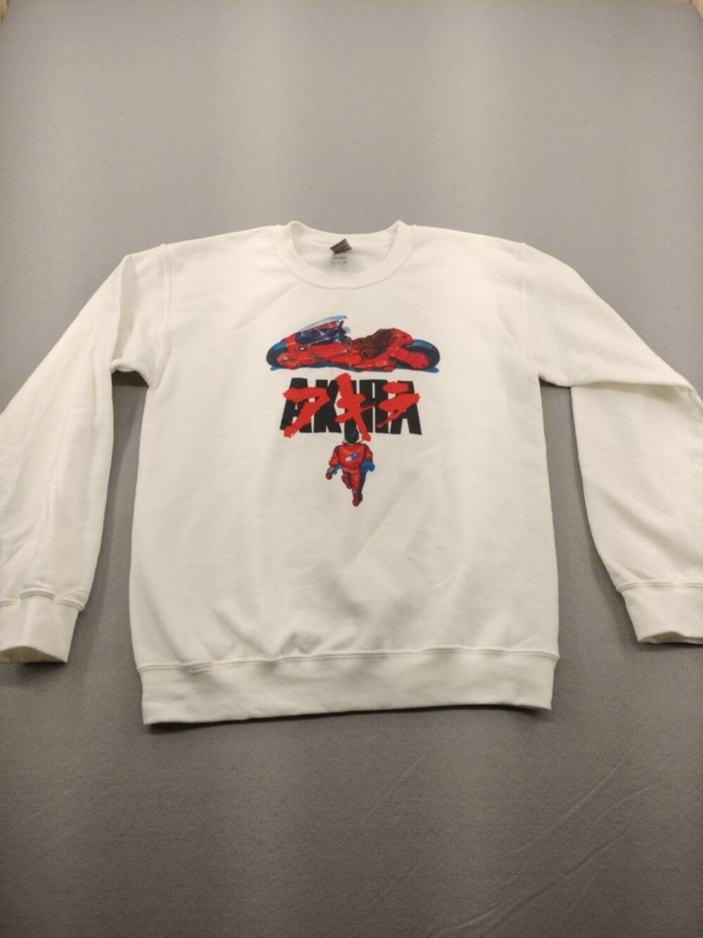 Akira Anime Crewneck Sweatshirt Men S White Kaneda Motorcycle Manga Harajuku EUC